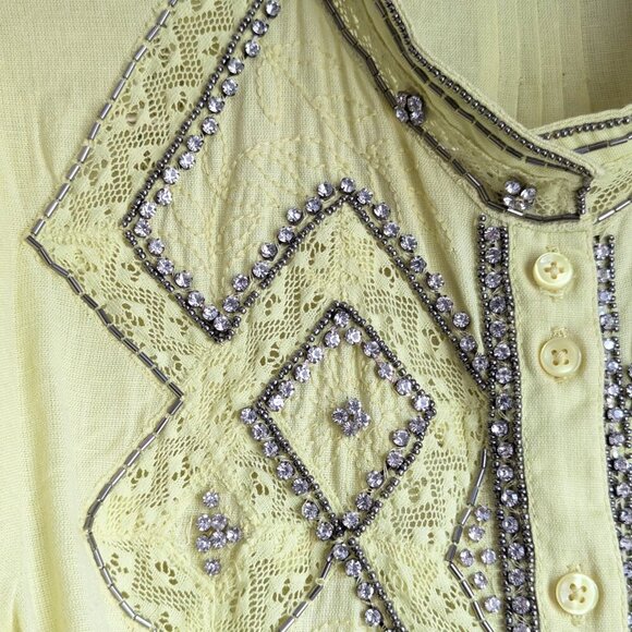 Anthropologie Pilcro Nayeli Beaded Buttondown - Picture 9 of 15
